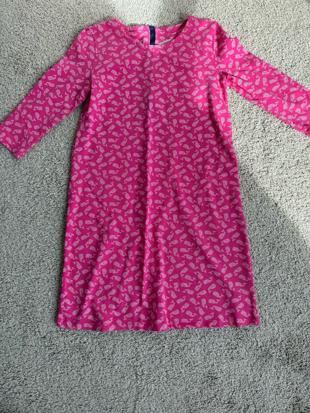 Vineyard Vines Girls Pink Printed 3/4 Sleeve Shift Dress | Size XL (16)
